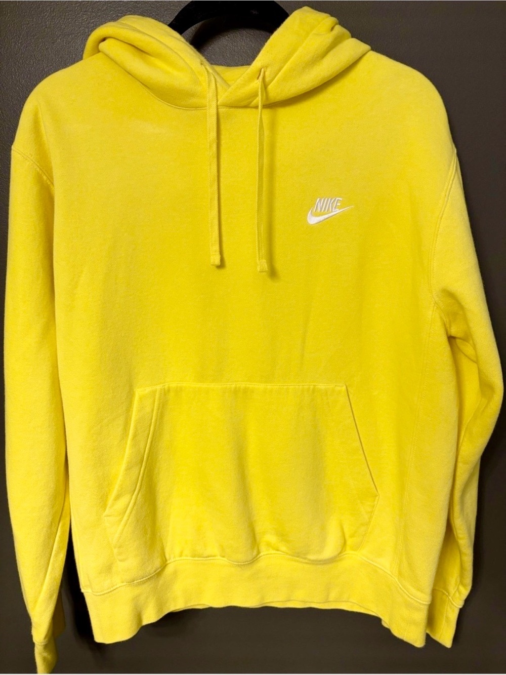 Nike Bright Yellow Hoodie with White Swoosh
